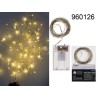  Ghirlanda in filo di metallo con 96 LED bianco caldo & timer, L: ca. 9,5 m, per 3 pile mignon (AA) in box PVCEAN 4029811405619