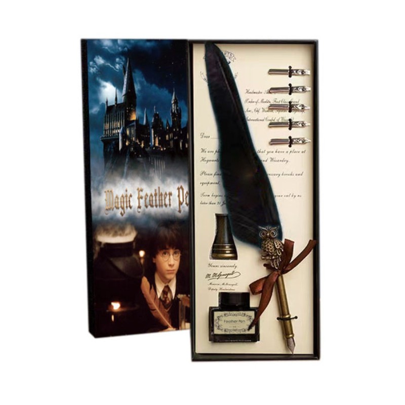 Confezione Penna Nera Ad Inchiostro Harry Potter