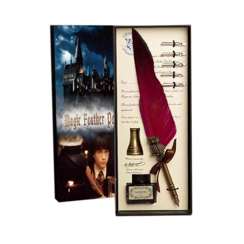 Confezione Penna Rossa Ad Inchiostro Harry Potter