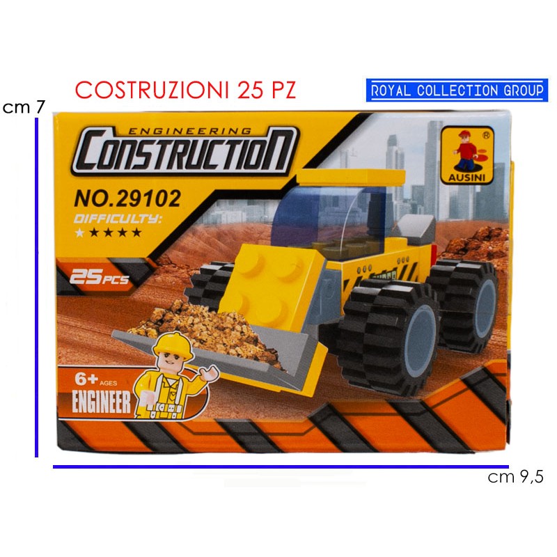 Costruzione build compatibili ruspa pz 25 - cm 9,5x7 cod 29102