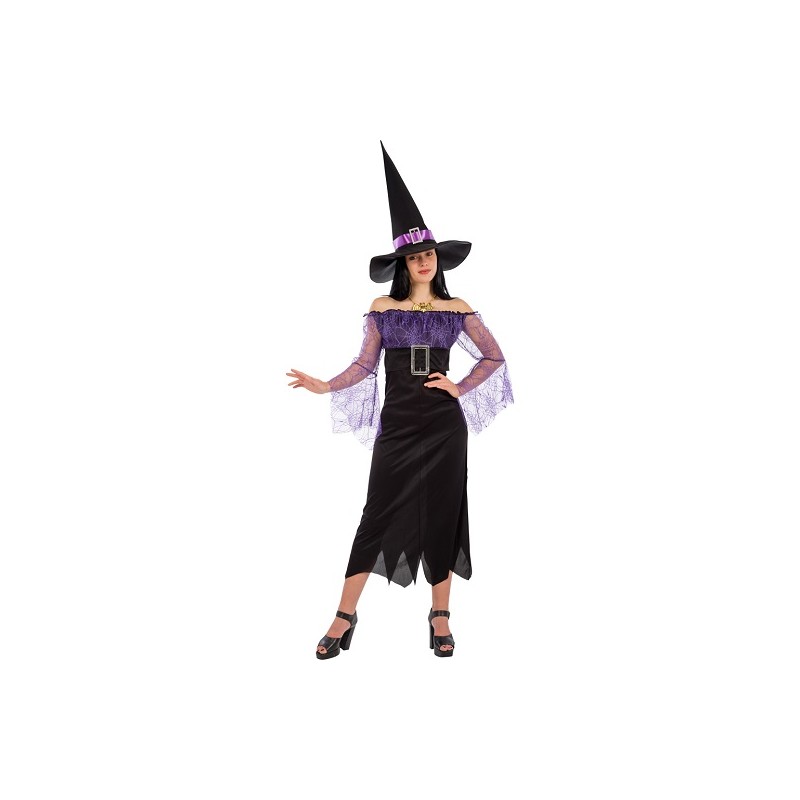 Costume strega con ragnatele viola