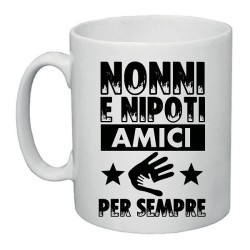 tazza in ceramica nonni e nipoti amici per sempre