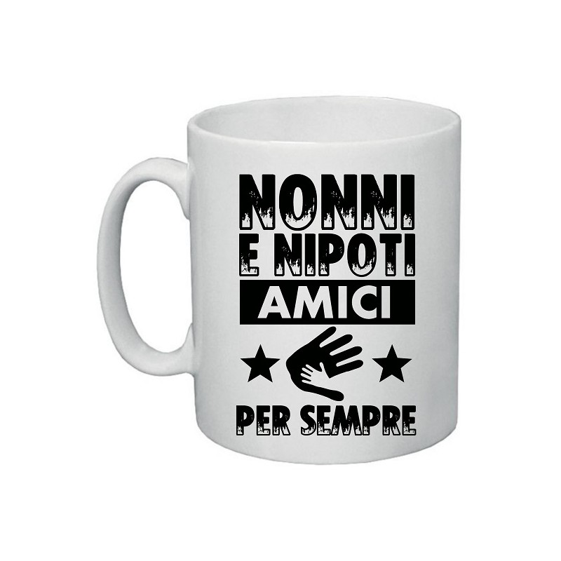 tazza in ceramica nonni e nipoti amici per sempre