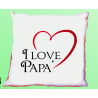 Cuscino 40x40 cm con frase: I love papà