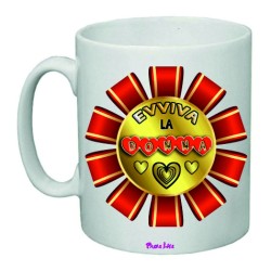 Tazza in ceramica pazza idea festa della donna cm 8x10 con frase evviva la donna