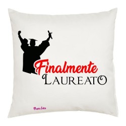 cuscino 40x40 laurea con dedica per lui