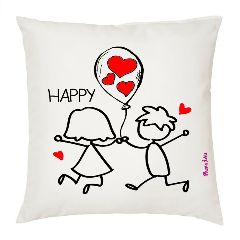 cuscino 40x40 san valentino con scritta happy