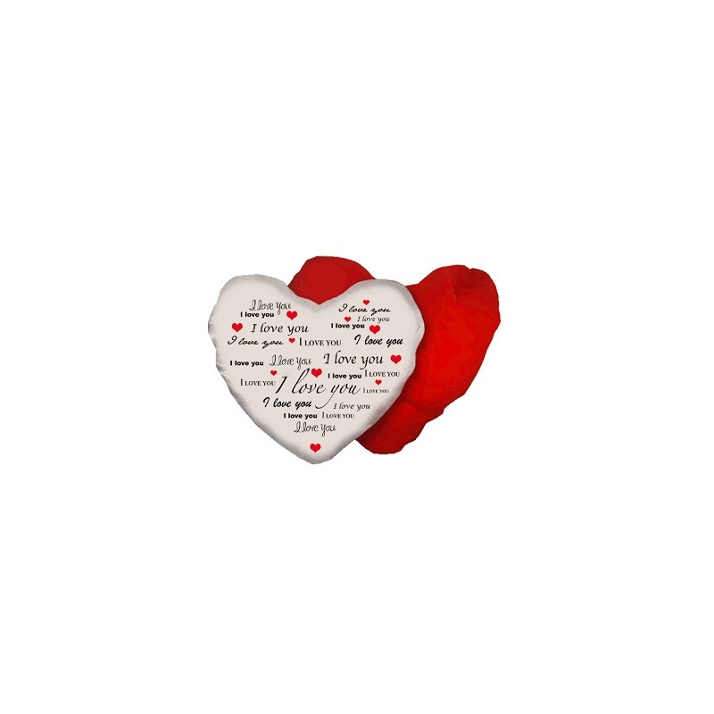 Cuscino a Cuore 40x40 personalizzato  con scritta I LOVE YOU