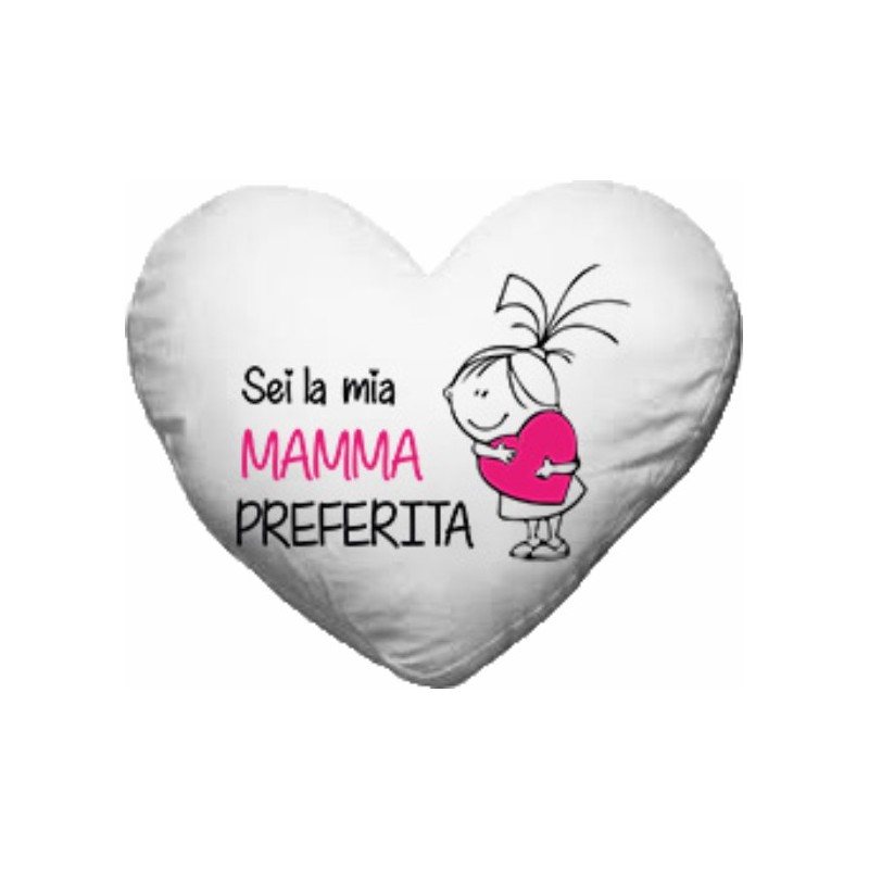 Cuscino a forma di cuore con stampa sei la mia mamma preferita festa della mamma