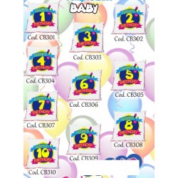 Cuscino compleanno baby da 1 a 10 anni