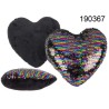 Cuscino in paillettes arcobaleno, Cuore, 50% PET 50% poliestere, ca. 25 x 25 cm, in borsa di plastica, 432/PALEAN 4029811408412