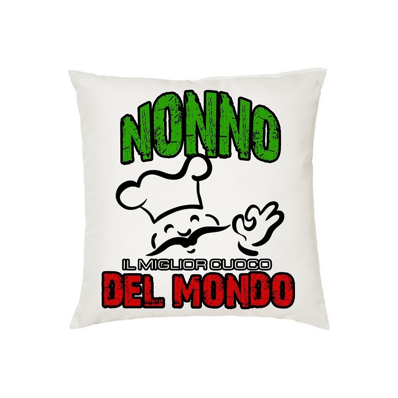 cuscino in poliestere 40x40 nonno il miglior cuoco del mondo