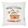 Cuscino in poliestere 40x40 pazza idea con frase Dolce pasqua amore mio