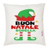 Cuscino in poliestere con frase: buon natale sorellaM 40x40