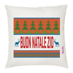 Cuscino in poliestere con frase: buon natale zioM 40x40