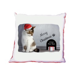 Cuscino natale gattino cm 40x40 in poliestere