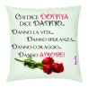 Cuscino pazza idea fersta della donna in poliestere cm 40x40 con stampa chi dice donna dice danno ...danno la vita...danno sper