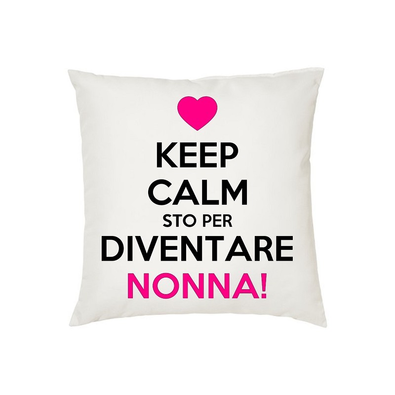 cuscino poliestere cm 40x40 keep calm sto per diventare nonna