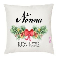 Cuscino poliestere con frase: nonna, buon natale.M 40x40