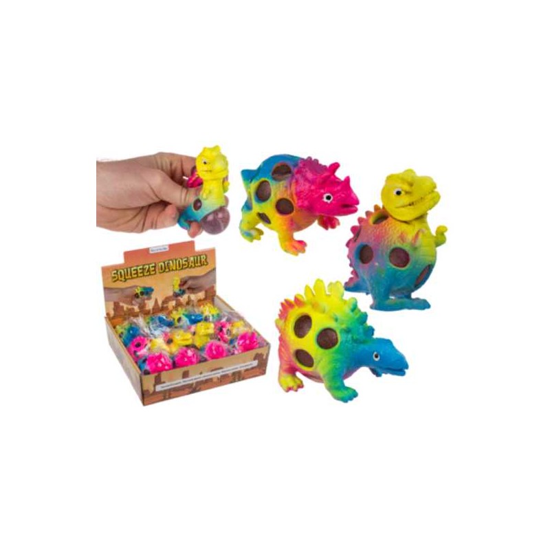 Dinosauro Squeeze, ca. 9 cm, 3 colori ass.,12 pz. per display