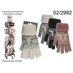 espositore  Guanti soft, Renna, 100% poliacrilico, misura unica, 4 colori ass., con headercard pezzi 96