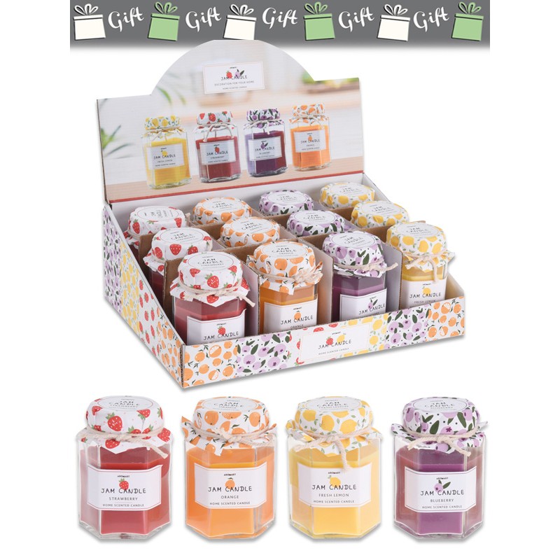 ESPOSITORE 12 VASETTI CANDELE 4 FRAGRANZE