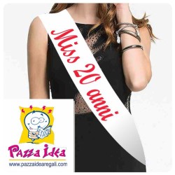 Fascia in tessutto poliestere con stampa  miss 20 anni