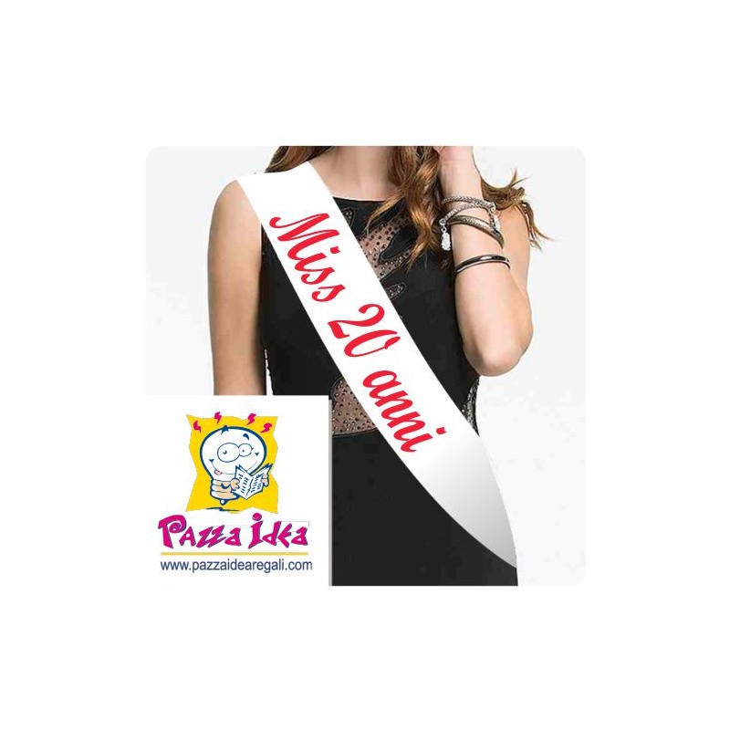 Fascia in tessutto poliestere con stampa  miss 20 anni