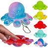 Fidget Pop IT Octopus, ca. 9 x 9 x 4 cm,ca. 19 g, con catenina per chiavi, materiale: silicone,