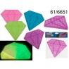 Fidget Pop it Toy, Diamant, fluorescenti,4 colori ass., in silicone, ca. 17 x 15,2 x 1,5 cm