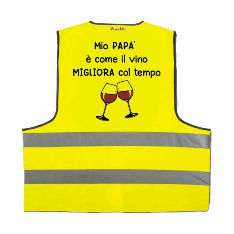 Gilet rinfrangente con stampa mio papà è come il vino festa del papà