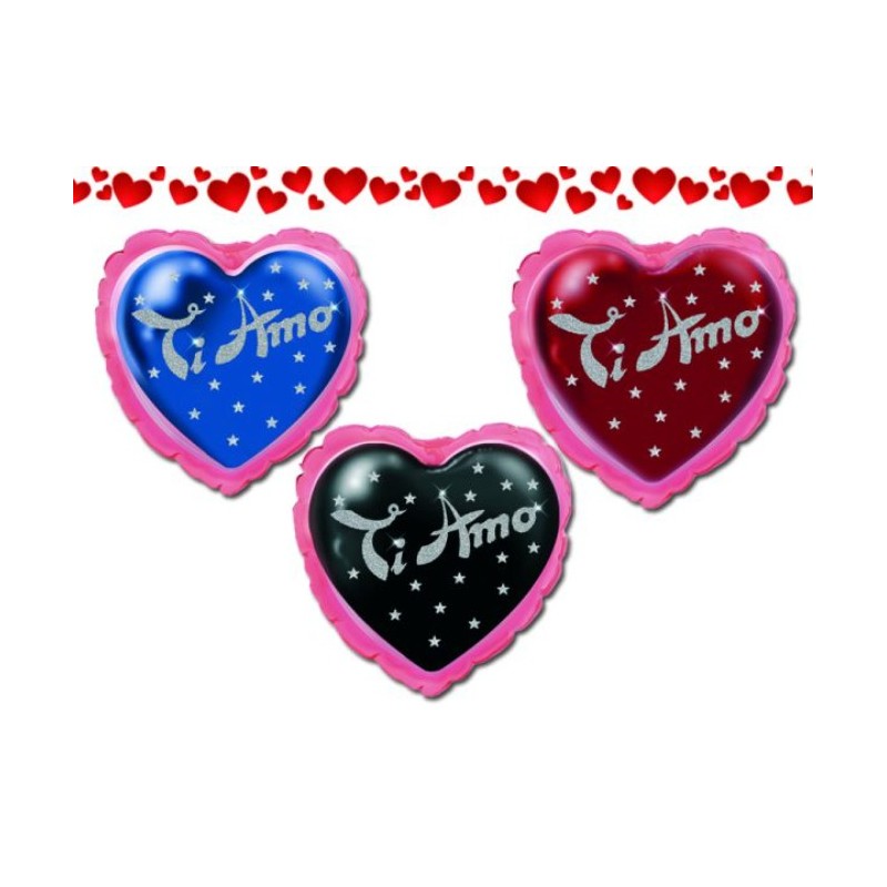 GONFIABILE CUORE 15 cm ORDINE MINIMO 6 PZ. ASSORTITI