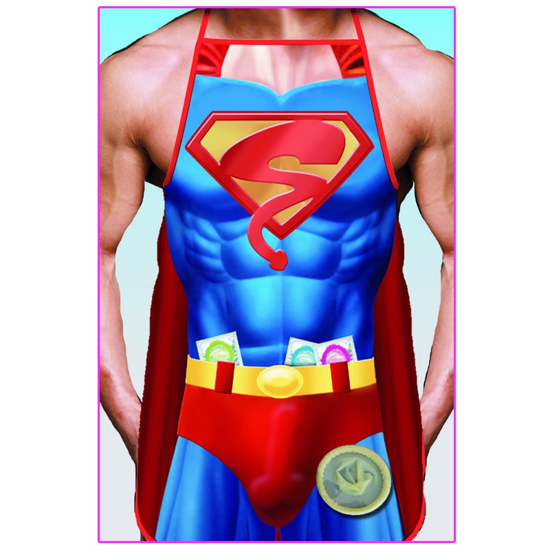 GREMBIULE SUPER BOY CON APPLICAZIONE MAXI PROFILATTICO