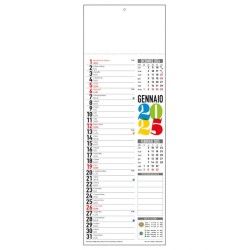 kit 100 pezzi Calendario trimestrale,testata pressofusa.Carta Patinata lucida 70 gr.Formato cm 16x47. PERSONALIZZATO con stampa