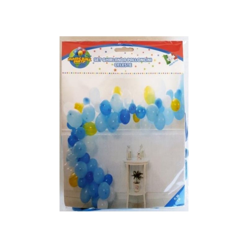 kit Catena di palloncini 5 metri colore celeste