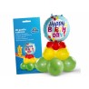 KIT100 Gonfia e decora happy birtday h 75 cm  : divertiti a preparare la tua festa con il pratico e facile kit super colorato e