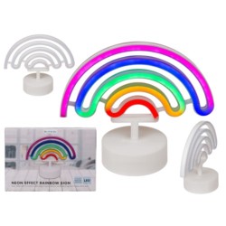 Lampada neon, Arcobaleno,ca. 25 x 10 x 17,5 cm, in plastica, per 3 pile stilo (AA) in confezione regalo