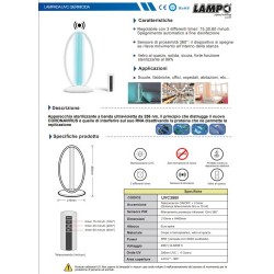 Lampada uv apparecchio sterilizzante a banda ultravioletta da 256 nm con pricipio attivo contro il coronavirus area copertura m