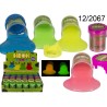 12/2067 - Slime malleabile, fluorescente, ca. 6 cm, 4 colori ass., ca. 65 g, 24 pz. per display