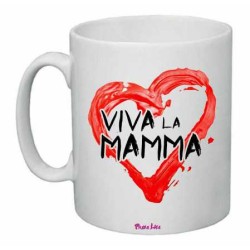 tazza festa della mamma in ceramica 8x10 cm  con stampa viva la mamma