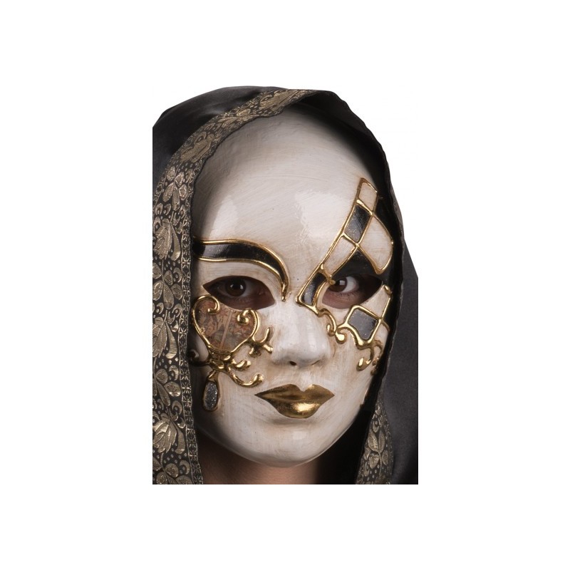 Maschera veneziana decorata con glitter