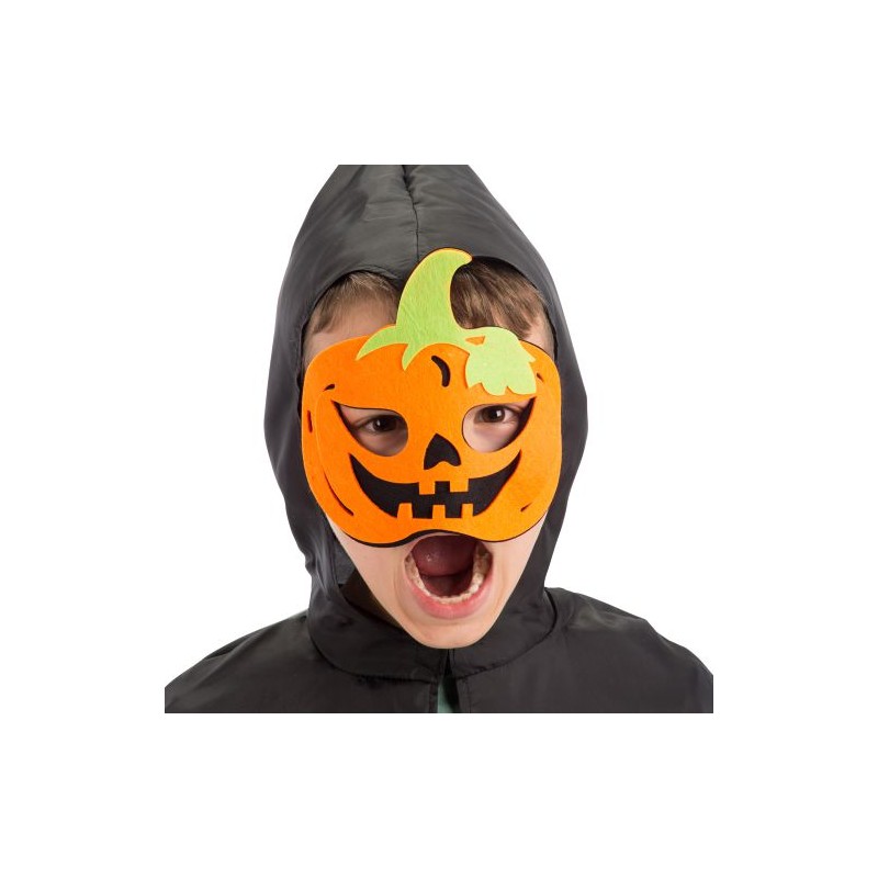 Maschera zucca bimbo in feltro in busta halloween