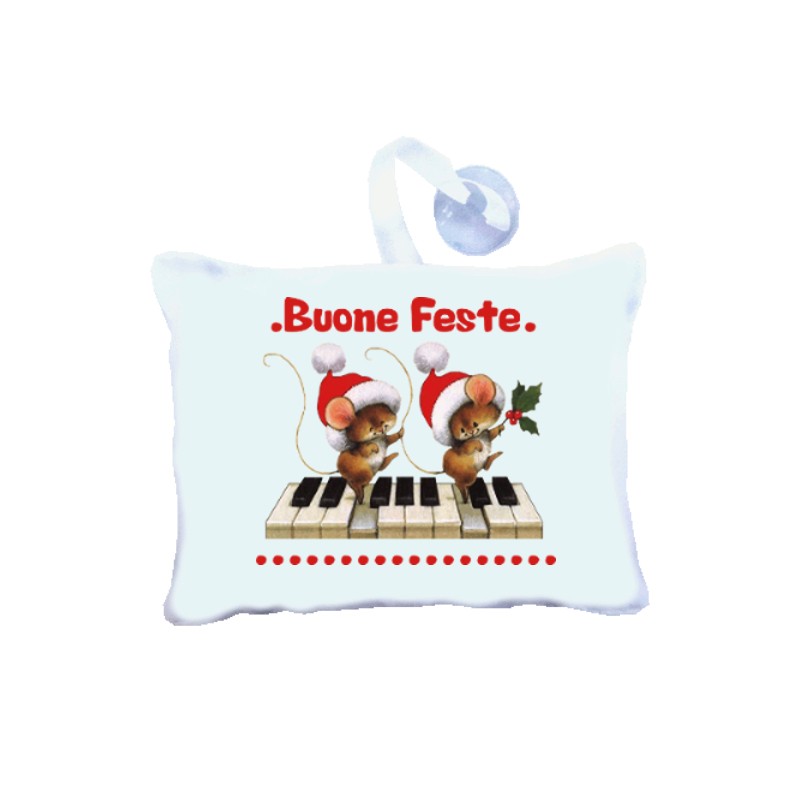 Mini cuscino Buone feste cm 18x18