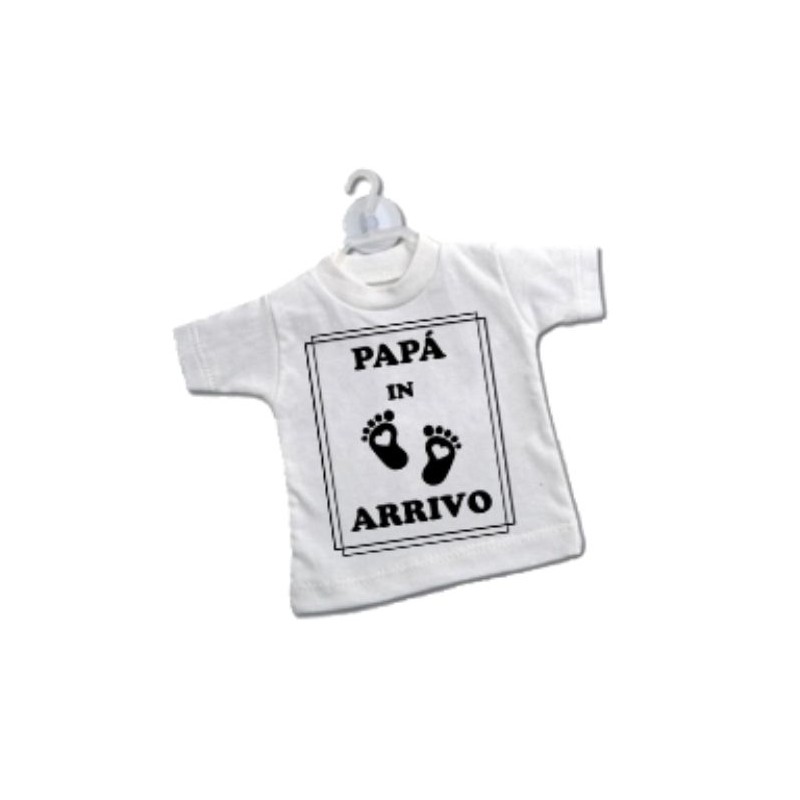 mini t-shirt con ventosa scritta papa' in arrivo