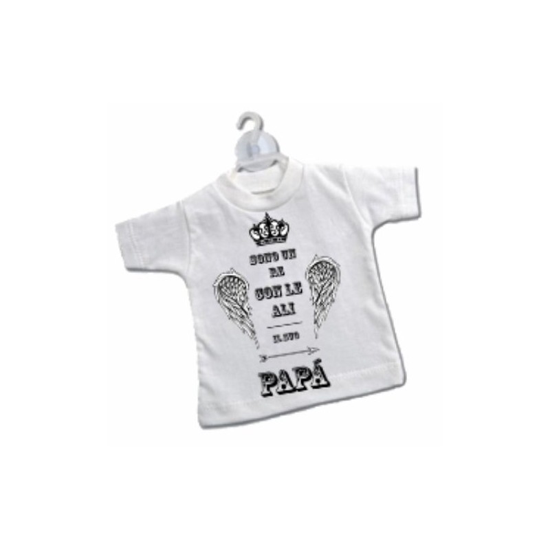 mini t-shirt con ventosa scritta sono un re con le ali il suo papa'