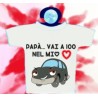 Mini T-shirt con ventosa. Papà.. vai a 100 nel mio cuore