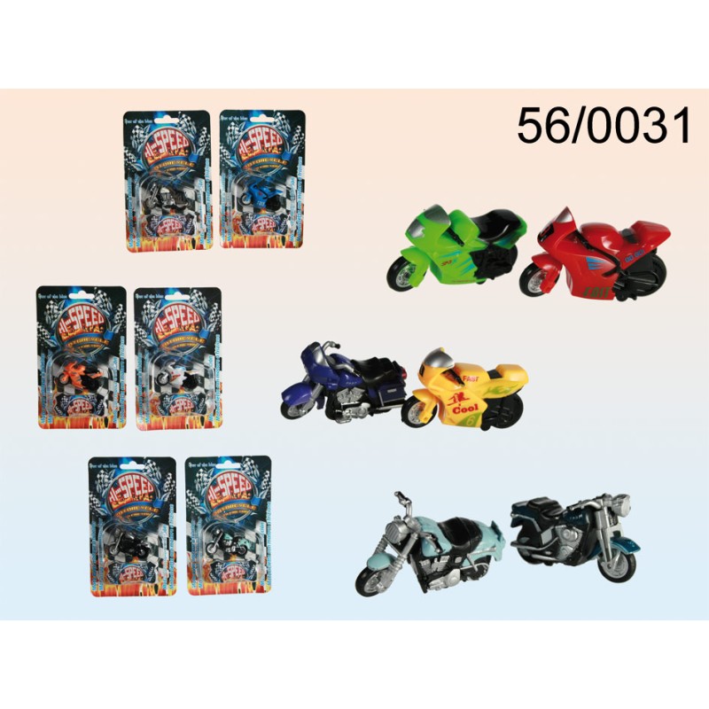 MOTOCICLETTA IN PLASTICA CON MOTORE A FRIZIONE CM 5 12 ASSORTITE MINIMO PEZZI 48