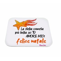 Mouse pad con frase: amore mio felice natale. M 18x20cm