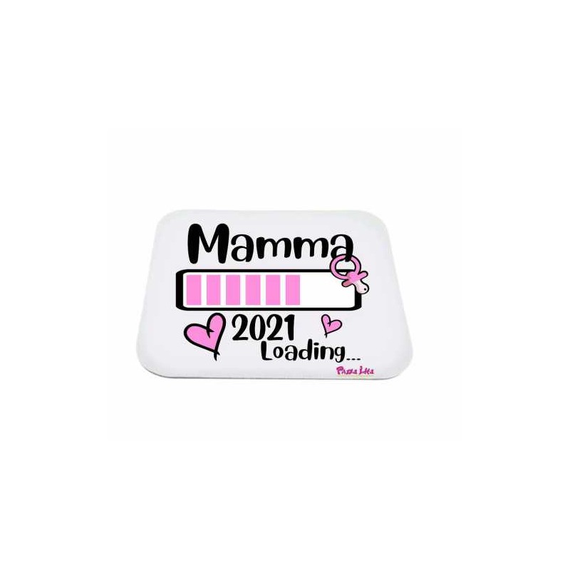 mouse pad rettangolo 22x18 con scritta mamma 2021 loading festa della mamma