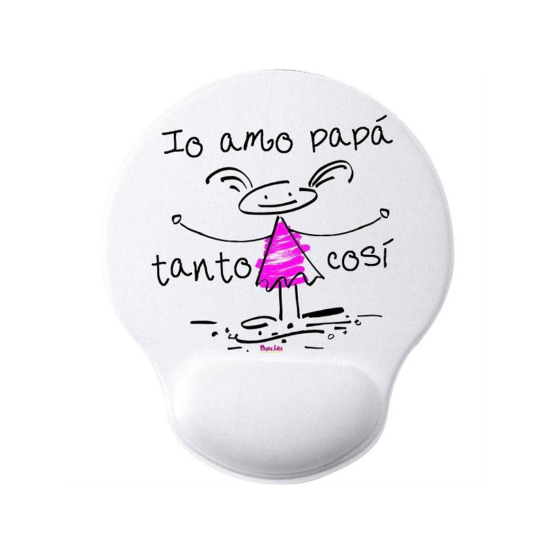 Mousepad con poggiapolso festa del papà con frase: io amo mio papà